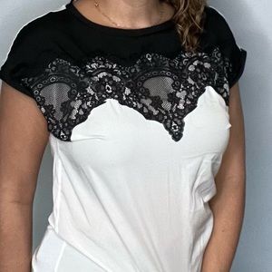 Lauren Conrad Black and White Blouse. EUC